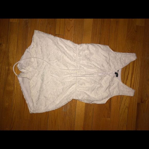White Forever21 Lace Up Romper - Picture 1 of 3